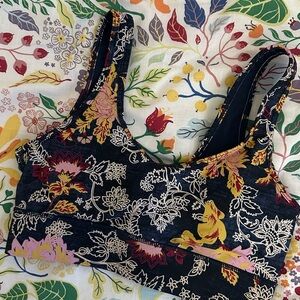 Cotton On Body Black Floral Sports Bra